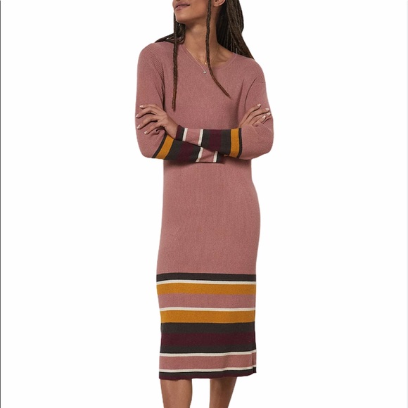 Anthropologie Dresses & Skirts - NWT Anthropologie Sweater Dress Pink Knit Midi Soft Cozy Long Sleeve New Size S